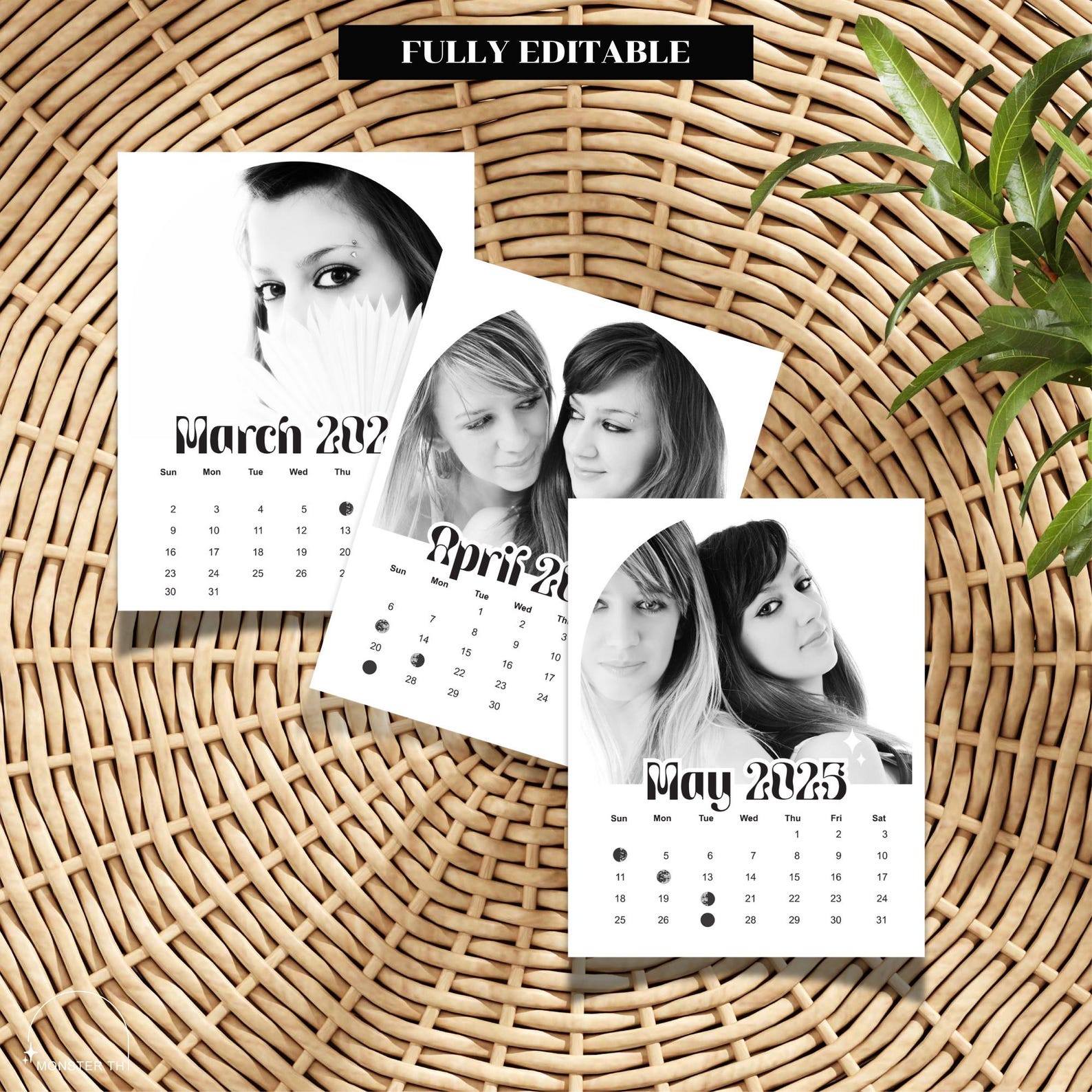 Editable 2025 Calendar Template L 2025 Lunar Calendar L Lunar Planner L ...