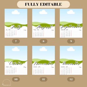 Editable 2025 Photo Calendar Template I Custom Design for Canva I Photo ...