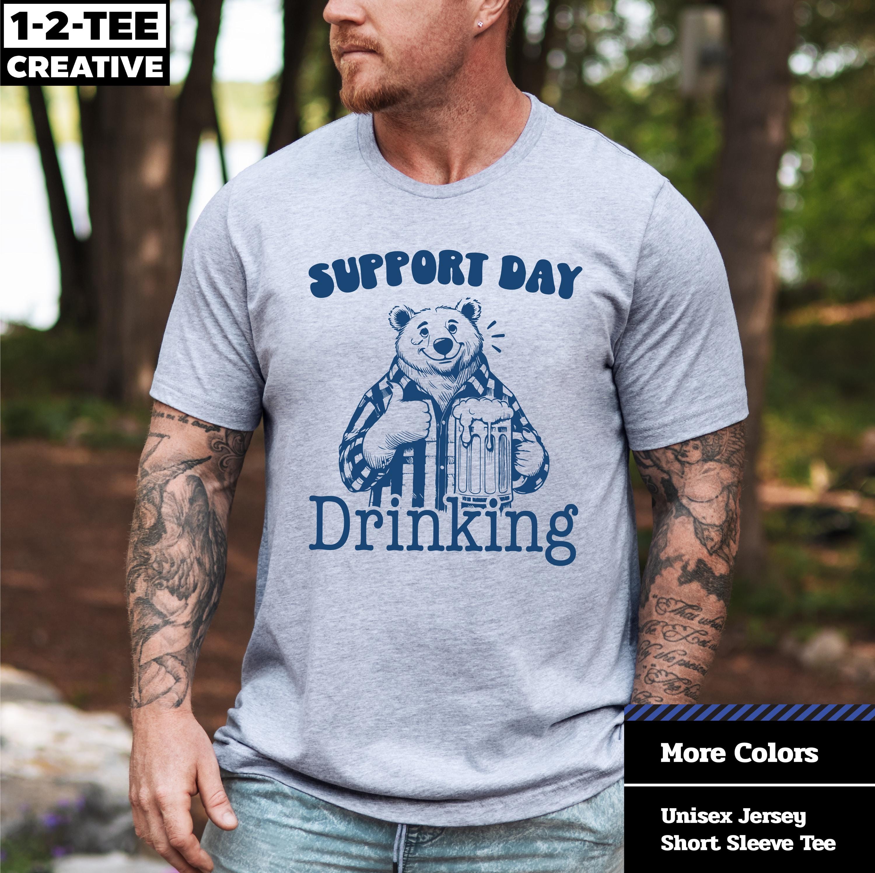 Funny Drinking Bear Graphic T-shirt: Support Day Drinking - Etsy