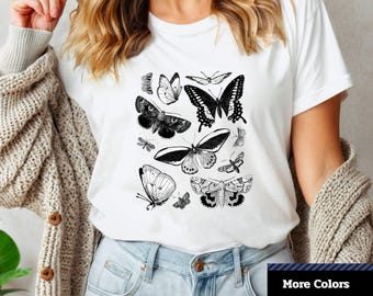 Vintage Butterfly Moth Graphic T-Shirt: Nature Lover Unisex Tee