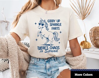 Funny Unicorn T-Shirt: Giddy Up Sparkle Farts, Quirky Unicorn Lover Shirt