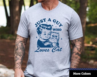 Funny Cat Dad T-shirt: uniseks T-shirt in vintage stijl