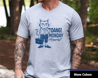 Maglietta Funny Cat Monday: maglietta unisex con grafica umoristica