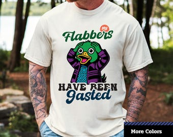 Camiseta Comfort Colors® My Flabbers Have Been Gasted, camiseta con lindo pato sorprendido, camiseta gráfica vintage con animal sorprendido, camiseta gráfica unisex.