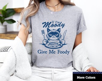 Moody Cat T-Shirt: Funny Retro Design, Gift for Cat Lovers