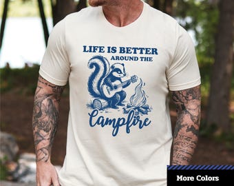 Campfire Graphic Tee: Cozy Outdoor Unisex Shirt