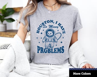 宇宙飛行士猫Tシャツ：面白い宇宙グラフィックTシャツ、猫好きへのギフト