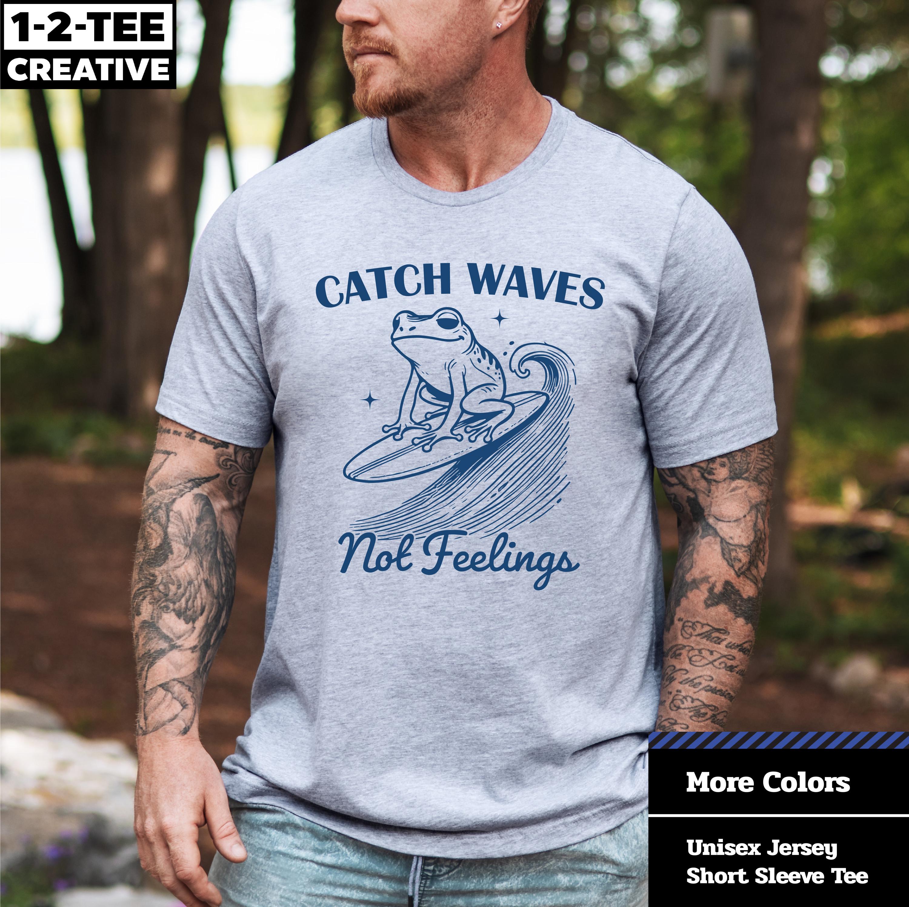 Catch Waves Frog Graphic T-shirt: Unisex Beach Vibes Shirt - Etsy