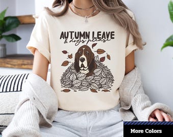 Herbstblätter und Hunde bitte T-Shirt, gemütliches Herbst Shirt, perfektes Geschenk für Hundebesitzer, süßes Beagle Liebhaber Shirt, Unisex Grafik T-Shirt.