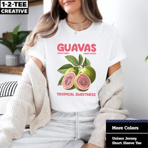 Tropical Guava Graphic Tee: Vintage Fruit Lover Shirt