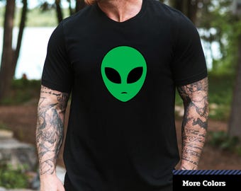 Camiseta con gráfico de cara de extraterrestre: camiseta unisex de manga corta