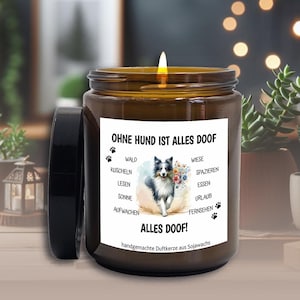 Vela perfumada en vaso | Vela con dicho | Regalo para amantes de los perros | Regalo de cumpleaños para mamá perruna | hecho de cera de soja | 70 h de tiempo de combustión