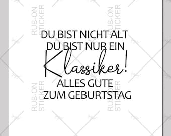 Pegatinas RUB-On sin bordes | No eres viejo, solo un clásico | Frases divertidas | Para tazas, jarros, pegatinas de cerámica, madera o vidrio | Máx. 40% de descuento por cantidad