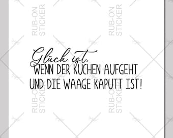 Pegatinas RUB-On sin borde | La felicidad está en el pastel... | Frases divertidas | Para tazas, jarros, pegatinas de cerámica, madera o vidrio | Descuento máximo del 40 % por cantidad