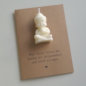 GrußKarte mit Buddha-Kerze: aus A6 klappbare Kraftpapier und Sojawachskerze, Geschenkkarte, Aufmerksamkeitsgeschenk, ideale Mitbringsel