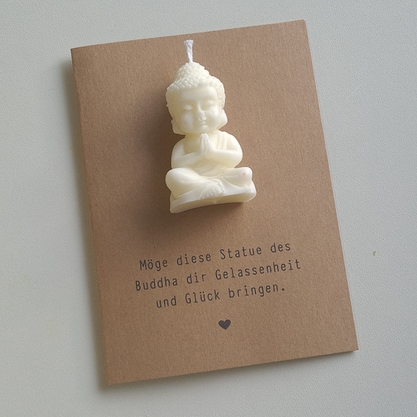 GrußKarte mit Buddha-Kerze: aus A6 klappbare Kraftpapier und Sojawachskerze, Geschenkkarte, Aufmerksamkeitsgeschenk