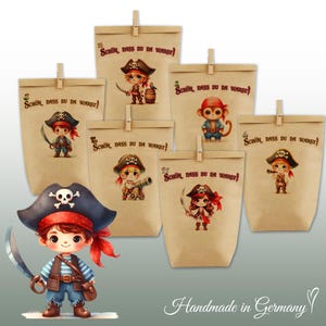 Geschenktüten, Lebensmittelunbedenktliche Kraftpapiertüte mit Motiven, Mitgebsel, Mädchen Geschenke, Gastgeschenke, Kindergeburtstag