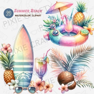 imágenes prediseñadas de playa de verano, imágenes prediseñadas de playa de acuarela, PNG de vacaciones, imágenes prediseñadas de vacaciones de verano, vacaciones de verano, imágenes prediseñadas de fiesta en la piscina, sublimación