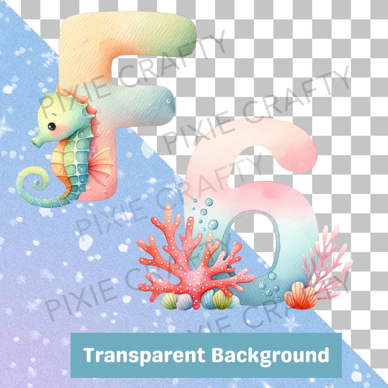 Watercolor nursery Clipart , Watercolor undersea PNG, Alphabet Watercolor ,Alphabet Clipart PNG, , Baby Room Clipart, Underwater World, baby shower, ocean animal, Nursery Decor, Kids Room Decor, cute ocean animals, Under the Sea, Baby Wall Art,