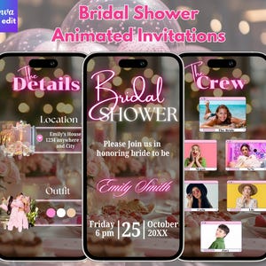 Bridal Shower invitation, animated digital bridal shower invite, Video Bridal Shower Invitation Template, bachelorette party invitation