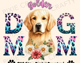Golden Retriever Mom PNG: Leopard Print Design (Digital Download)