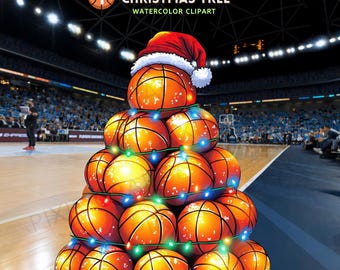 Basketball Christmas Tree Png, Christmas Tree sports balls, Basketball Png, Merry Christmas png, Basketball Christmas png, sublimation
