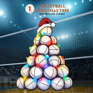 Volleyball Christmas Tree Png, Christmas Tree sports balls png, Volleyball Png, Merry Christmas png, Volleyball Christmas png, sublimation
