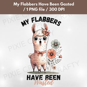 My Flabbers Have Been Gasted png, Lama drôle PNG, Clipart humeur animale sarcastique, cadeau bâillon, humour lama sarcastique PNG, Clipart Lama sarcastique