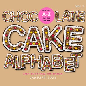 Chocolate cake alphabet png file, Clip art alphabet png, Valentine PNG, Cake alphabet png, digital download.