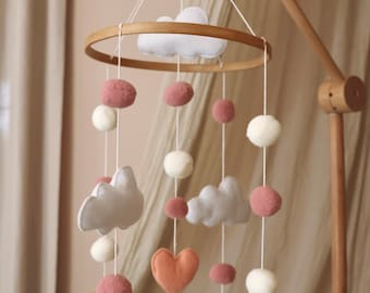 Handmade Little Hearts baby mobile