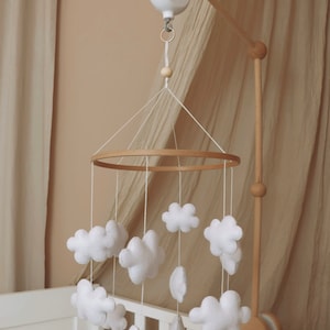 Handmade Clouds baby mobile, nursery crib mobile, Baby mobile girl, Baby mobile boy, mobile, unisex mobile, newborn shower gift.