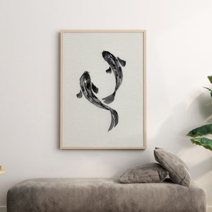 Koi Fish Print | Koi Wall Art | Japanese Print | Fish Watercolor Print | Koi Fish Painting | Fish Poster | Zen art