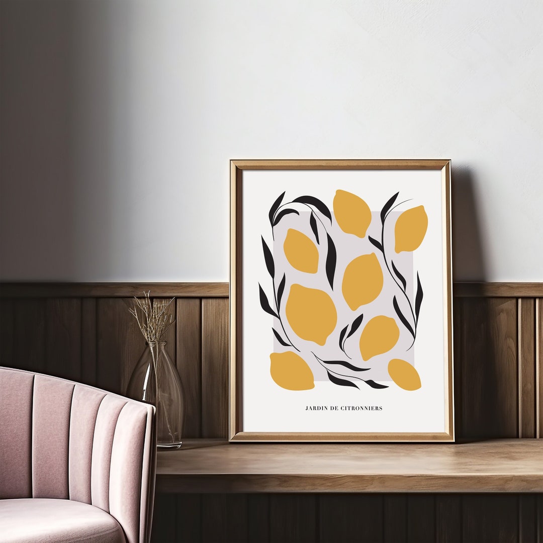 Lemons Poster | Fruit Market Print | Lemon Print | Fruit Art Print ...