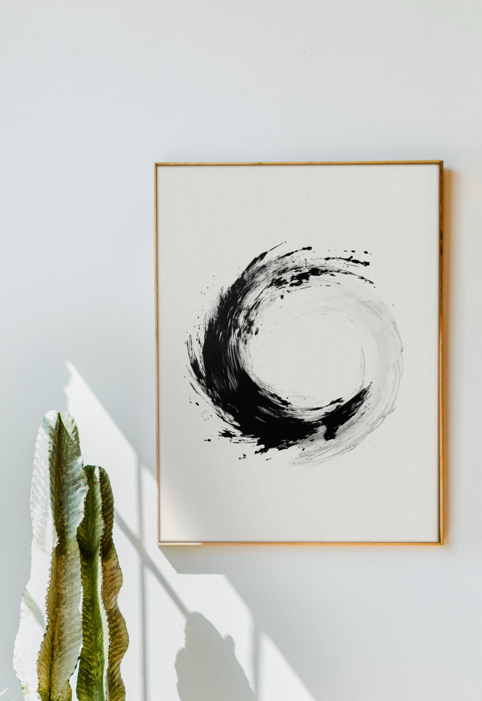Zen Enso Circle Art Print: Japandi Watercolor Calligraphy - Etsy