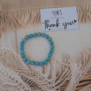 Natural Turquoise Beaded Bracelet: Healing Gemstone Crystal