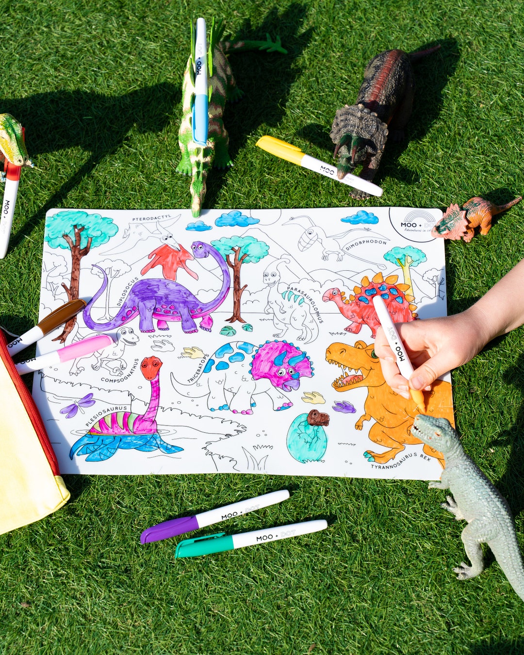 Funny Mat Tappetino da Scrivania 3in1, Libro da Colorare Riutilizzabile, Tappetino per Lavoretti per Bambini. UNICORNO