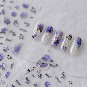 Nail Deco Endless Purple Flower Stickers | Kawaii Nail Decals | 5D Nails | 3D Nails | DIY Nails
