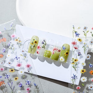 Daisies Wildflowers Nail Deco Sticker | Nail DIY Deco | 5D Self-Adhesive Nail Sticker