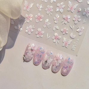 ピンクの桜のステッカー | かわいいネイルデカール | 5Dネイル | 3Dネイル | DIYネイル
