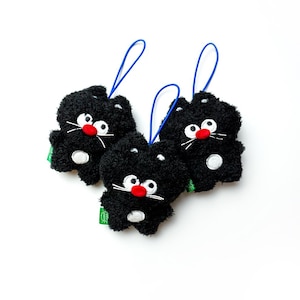 Plan inconstant | Charm de sac chaton noir | Porte-clés chat noir | Jouet chaton noir | Joli jouet de décompression