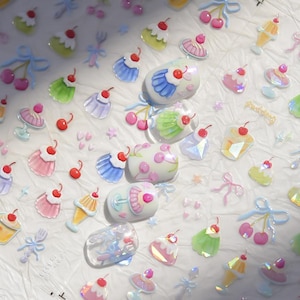 Jelly Pudding Nail Deco Sticker | Kawaii-nagelstickers | 3D-nagels | Zelfgemaakte nagels