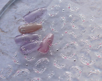Crystal Star Embossed Pattern Design Nail Deco Sticker | Kawaii Nail Decals | 5D Nails | 3D Nails | DIY Nails