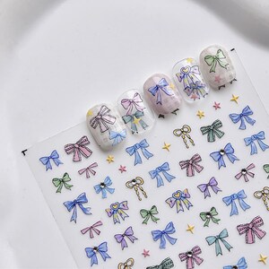 Bowknot Diamond Stickers | Kawaii Nail Decals | 5D Nails | 3D Nails | DIY Nails