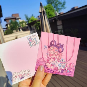 Bumm Häschen| Schöne Mädchen Postkarten | Kunst Postkarten