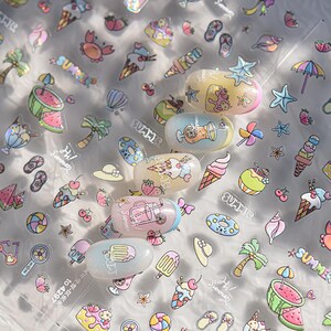 Summer Beach Nail Deco Sticker | Summer Holiday Nail Decals | 5D Nails | 3D Nails | DIY Nails