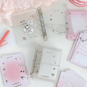 M5 notitieboekmap mini dagboek DIY | Cute Kitty M5 minimap | KPOP-mapmap met pastelkleuren