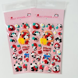 Bonito | Adesivo de panda de morango fofo