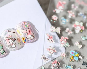 Cartoon Melody Nail Deco Sticker | Kawaii Nail Decals | 5D Nails | 3D Nails | DIY Nails