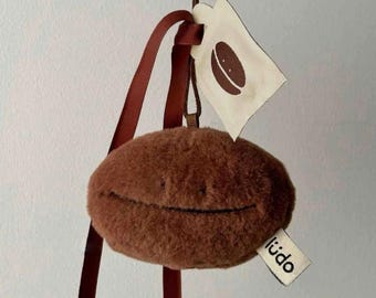 lüdo  | Coffee Bean Bag Charm | Coffee Bean Plush Toy | Lovely Soft Toy | Cozy Coffee Bean Plush