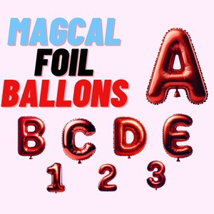 Red Foil Balloon Set - Complete Alphabet A-Z and Numbers 0-9 for Celebrations